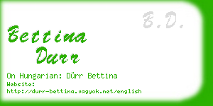 bettina durr business card